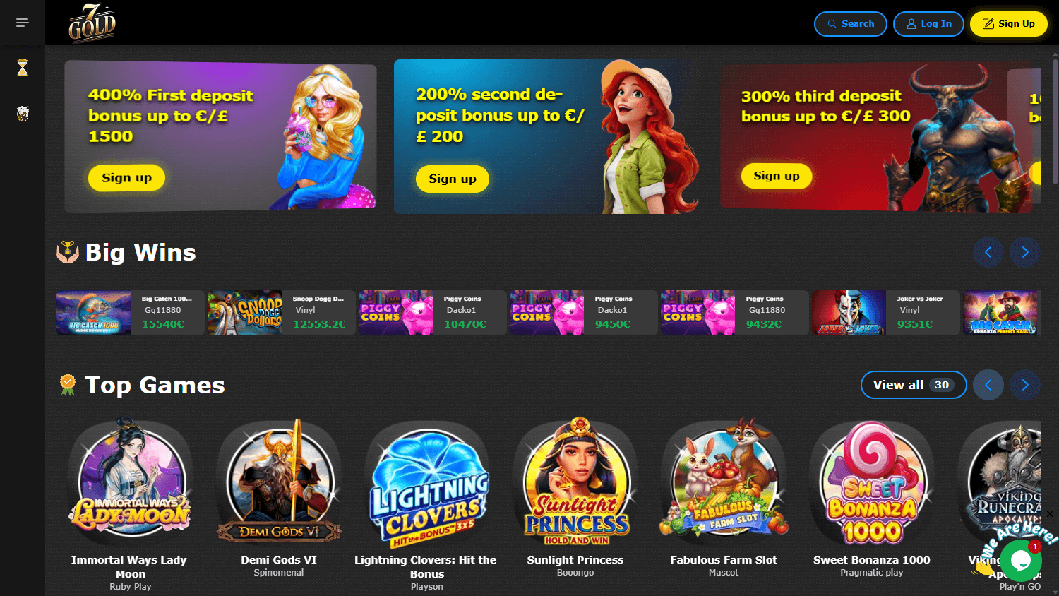 7GOLD Casino Desktop screenshot